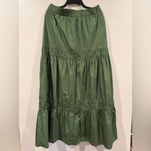 MISA Los Angeles Long Green Women's Skirt Size Large 100% Cotton